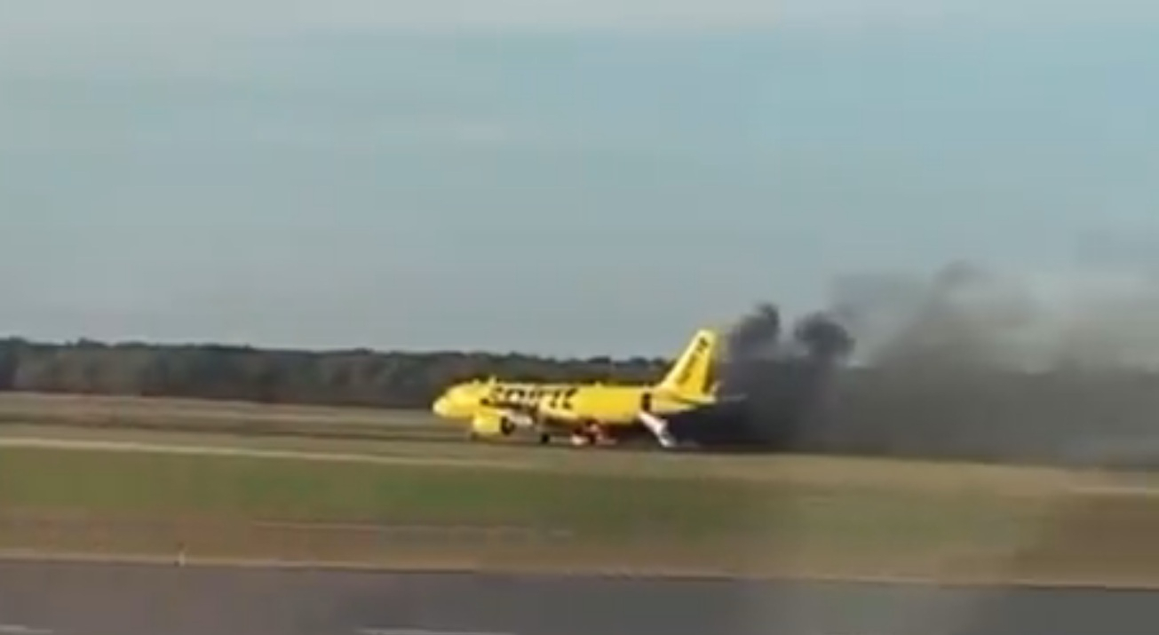 Harrowing Video Shows Moment Spirit Airlines Engine Erupts In Flames