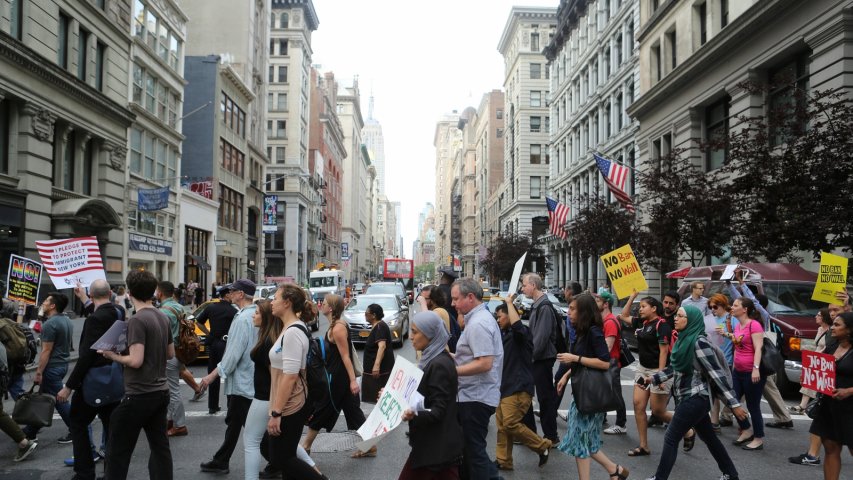 Thousands march in anti-Donald Trump protests across U.S.