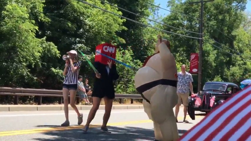 Donald Trump duels with CNN in Fourth of July lightsaber showdown
