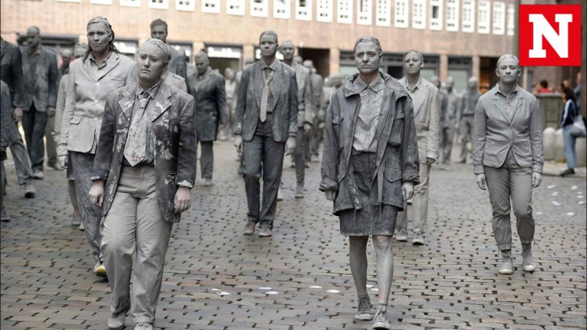 Welcome to Hell: 1,000 zombies protest on the streets of Hamburg, Germany