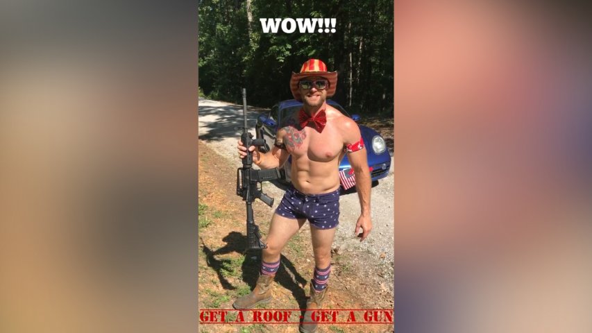 American roofing company offers a free gun with every roof in crazy promotional video