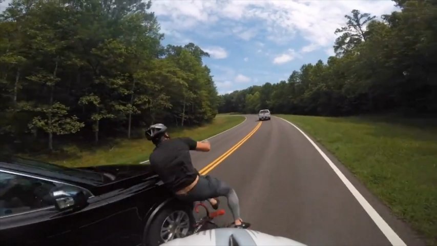 Cyclists helmet cam captures shocking hit-and-run in Tennessee