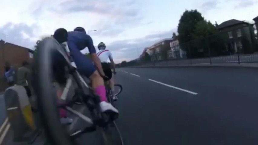 London cyclists have ride ruined by young thugs pushing bike into road