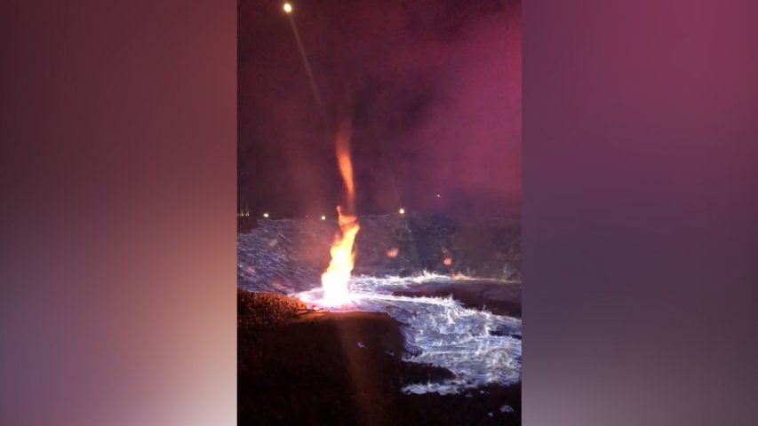 Sulfur Fire Creates Mix of Mesmeric Flames and Hazardous Gas