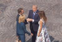 Trump and Macron share incredibly long and awkward handshake Trump and Macron share incredibly long and awkward handshake