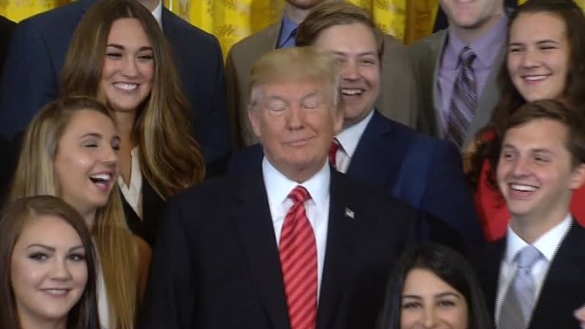 Donald Trump rolls his eyes, shushes reporter at White House