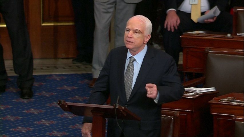 John McCain returns to Senate floor to make impassioned speech