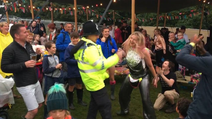 Watch this cops epic Dad dancing at Camp Bestival