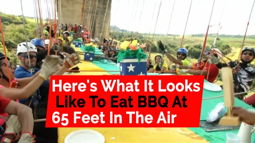 Heres what its like to eat BBQ at 65 feet in the air