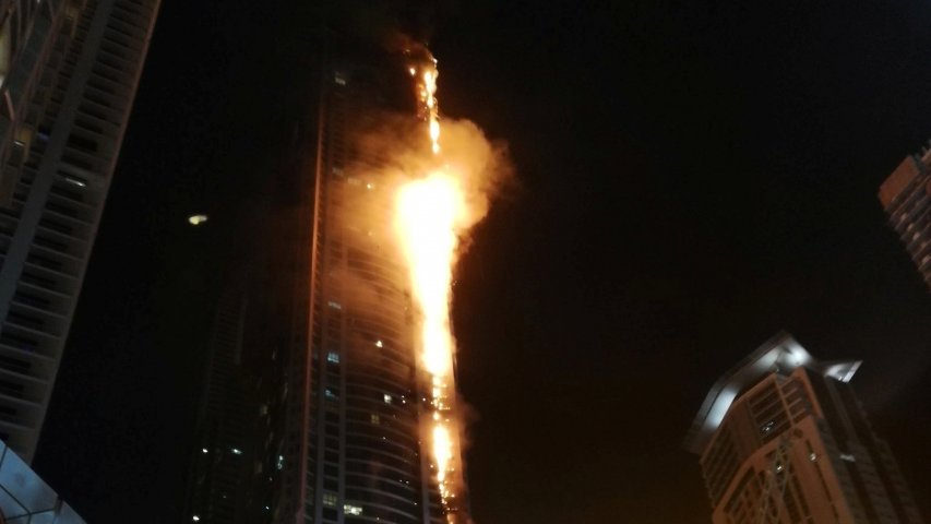 Dubai tower fire: Massive blaze engulfs one of worlds tallest residential buildings