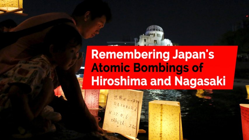 Japan: Commemoration of drop of a-bombs on Hiroshima and Nagasaki