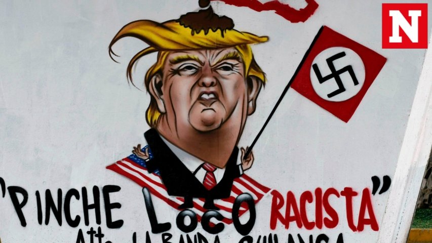 Trumps immigration policies inspire graffiti around the world