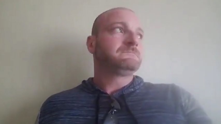 White nationalist Christopher Cantwell tears up at thought of being arrested after Charlottesville