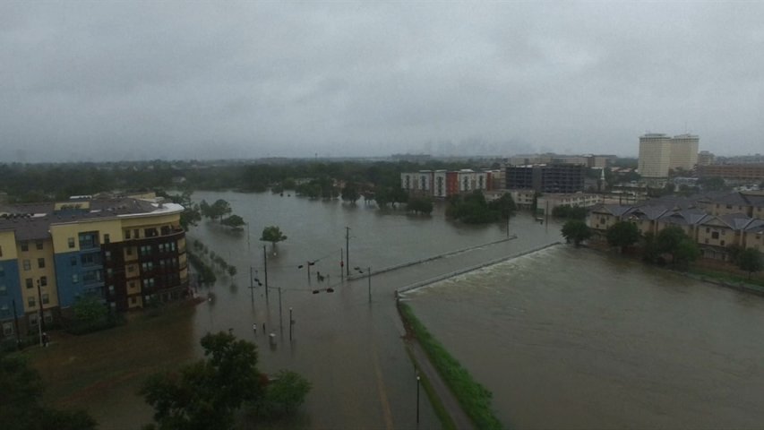 Drone footage shows scale of Houston flooding after Hurricane Harvey