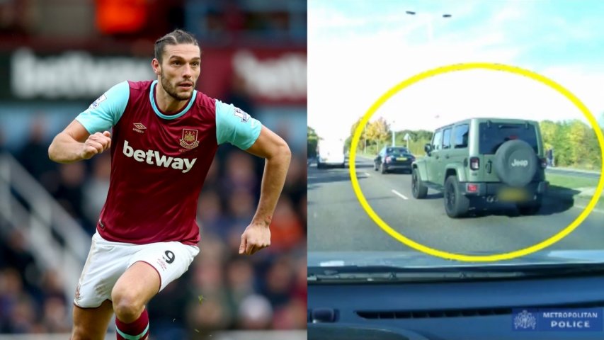 Watch West Hams Andy Carroll speed through oncoming traffic escaping motorbike robbers