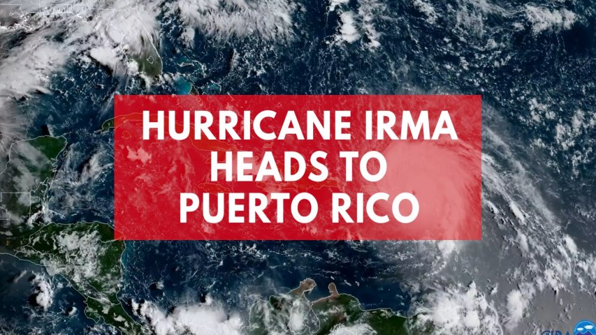 Satellite images show hurricane Irma heading towards Puerto Rico