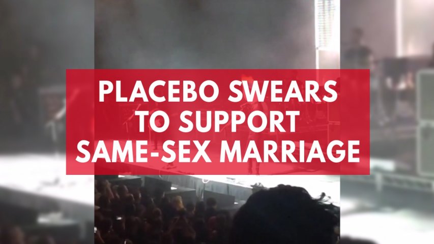 Placebo swears at concert venue to support same-sex marriage