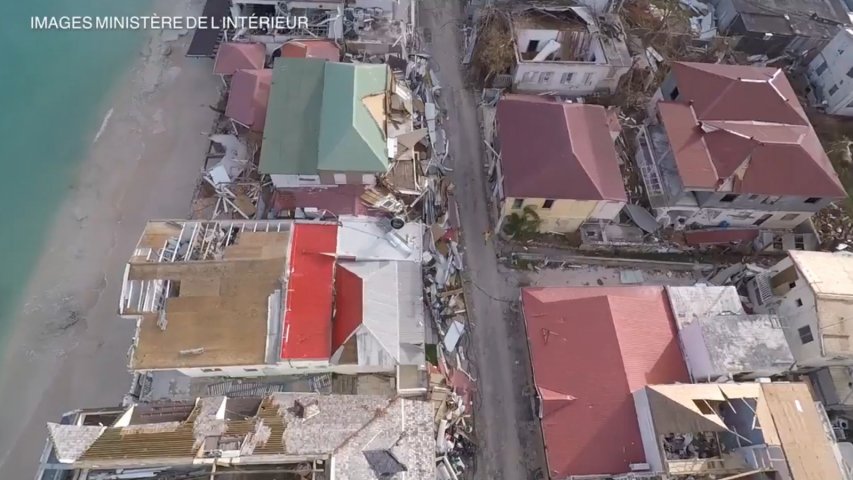 Drone footage captures Hurricane Irma destruction in Saint Martin