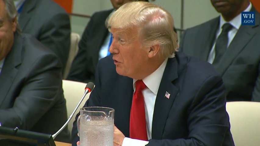 Trump mentions his nearby building in UN speech