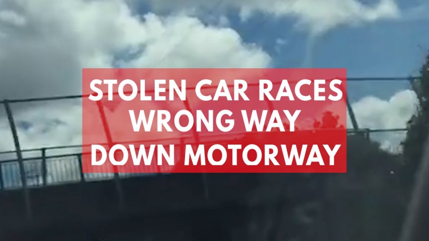 Stolen car races wrong way sown Auckland motorway