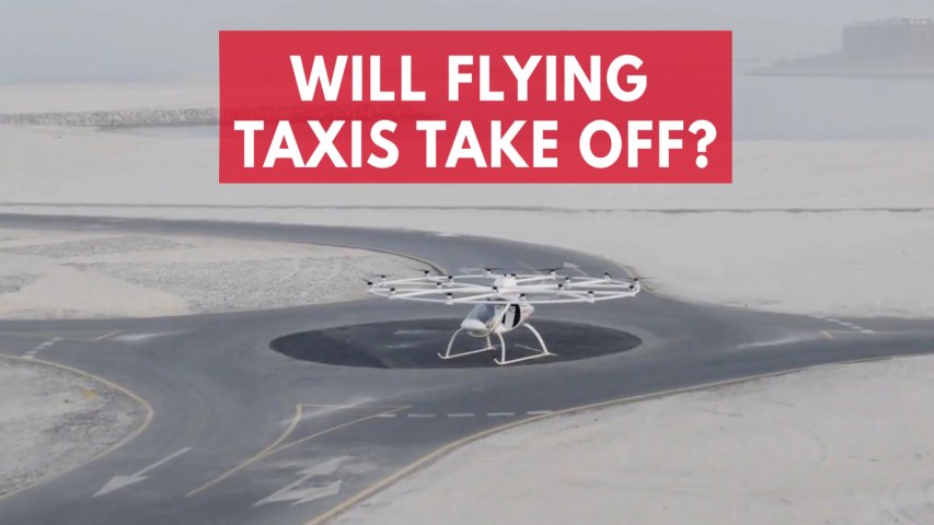 Flying drone taxi takes to the skies in Dubai