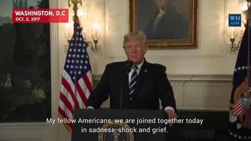 President Trump calls Las Vegas mass shooting an act of pure evil