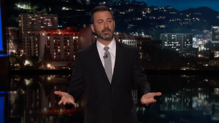 Jimmy Kimmel gets emotional speaking about mass shooting in his hometown