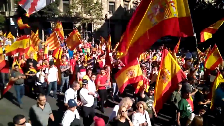 Thousands rally against Catalan independence in Barcelona Thousands rally against Catalan independence in Barcelona