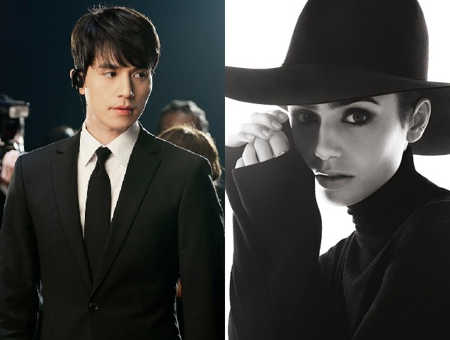 Lee Dong-wook and Lily Collins Lee Dong-wook and Lily Collins