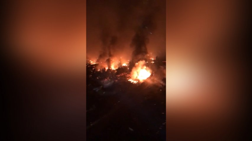 Helicopter footage shows inferno of Santa Rosa wildfire