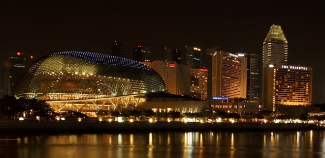 Night View of Esplanade Theater at night