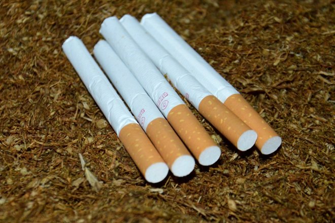 Cigarettes filled with locally grown tobacco are seen, near the West Bank city of Jenin October 5, 2017.