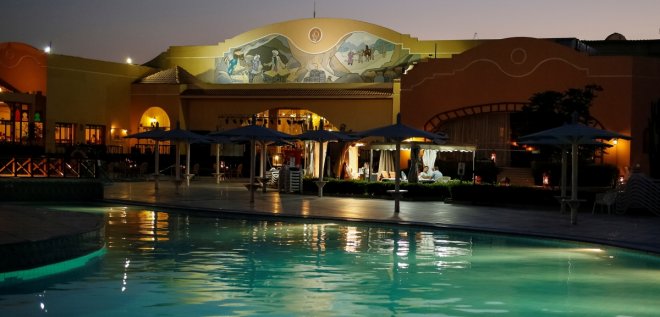 A pool is seen in the Red Sea resort of Hurghada