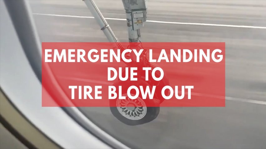 Plane With Flat Tire Lands At Manchester Airport