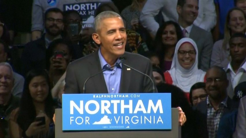 Barack Obamas back campaigning as he calls Virginia voters to action