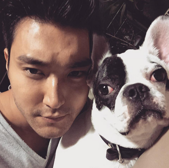 Choi Siwon and his dog Bugsy