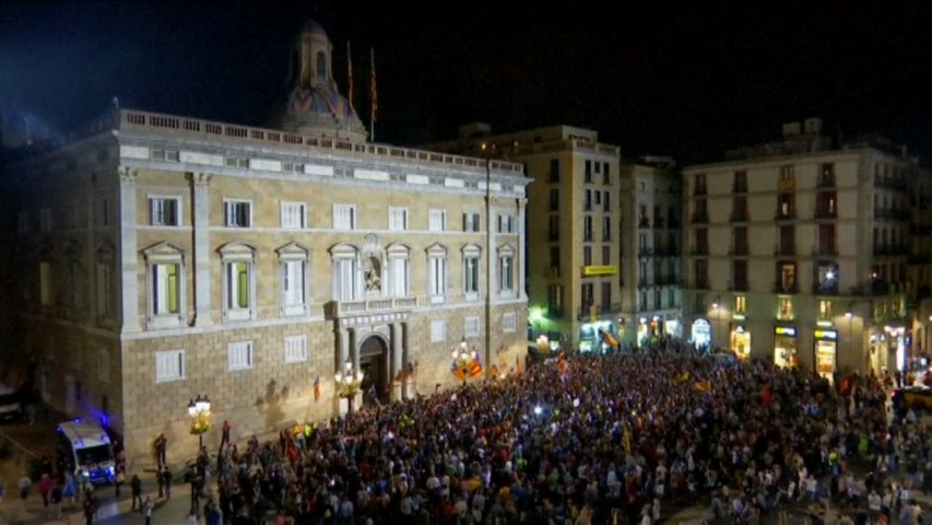 Thousands take to the streets to call for Catalonia independence amid Spanish government crackdown
