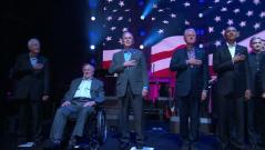 All five living former US presidents appear at hurricane relief fundraiser