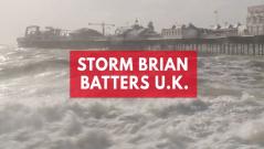 Storm Brian batters UK with 80mph winds