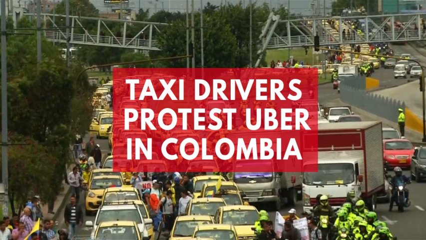 Colombian taxi drivers declare national strike protesting Uber
