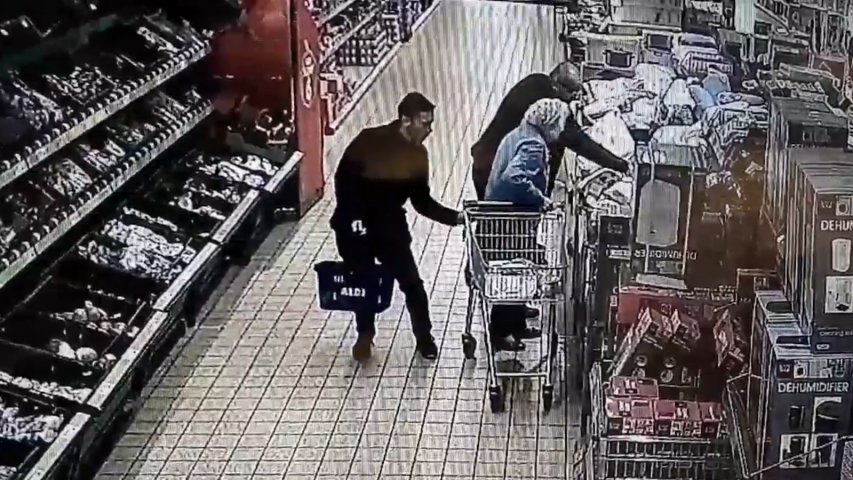 Outrageous footage shows 87-year-old woman distracted so man can take her purse