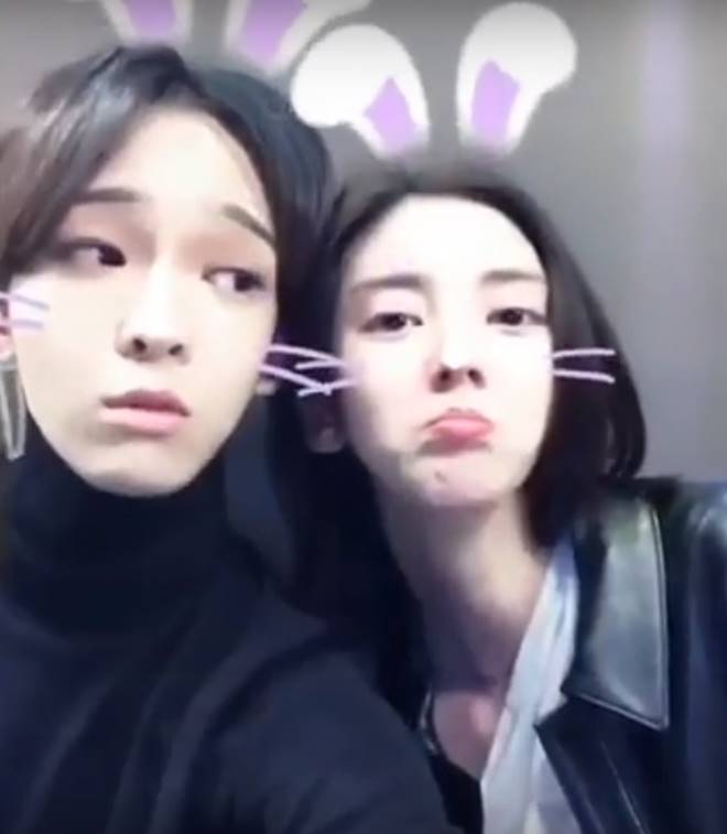 Nam Tae Hyun (left) and Son Dam Bi in the video