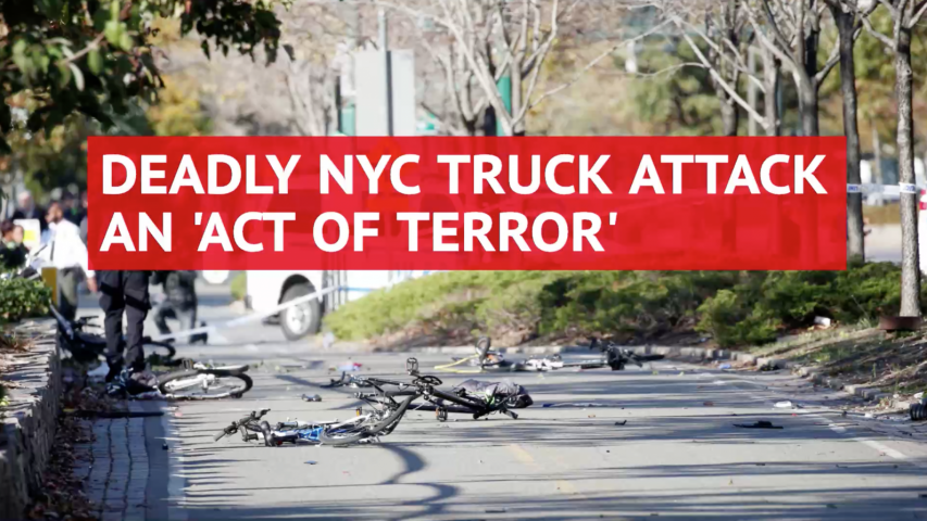 New York mayor Bill de Blasio calls truck attack a cowardly act of terror