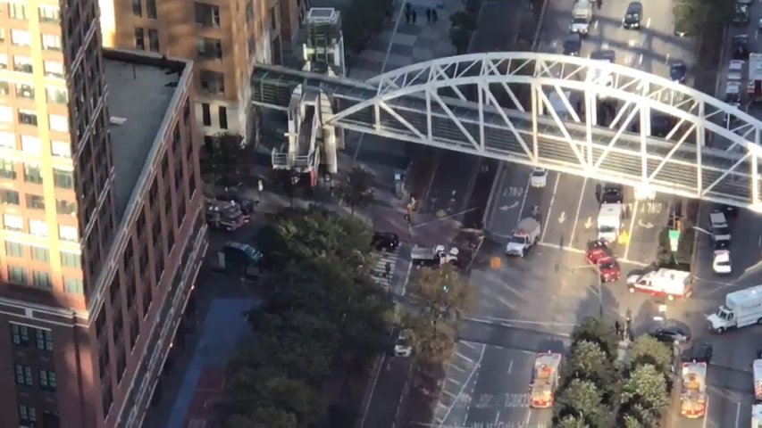 New York attack: Amateur footage shows aftermath of truck ramming in lower Manhattan