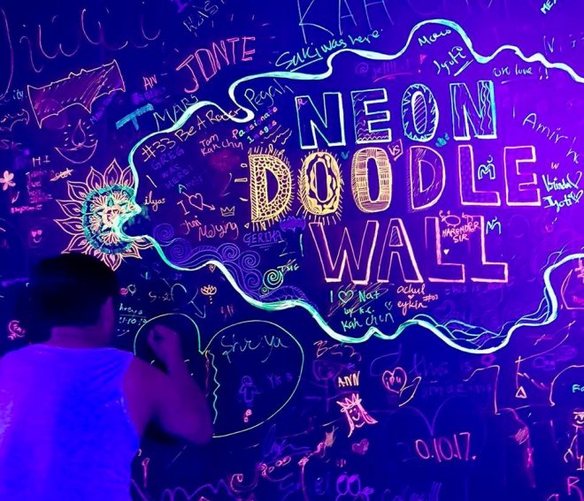 Neon Doodle Wall