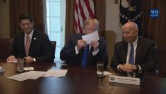 Trump is so pleased with tax reform plan, he kisses it