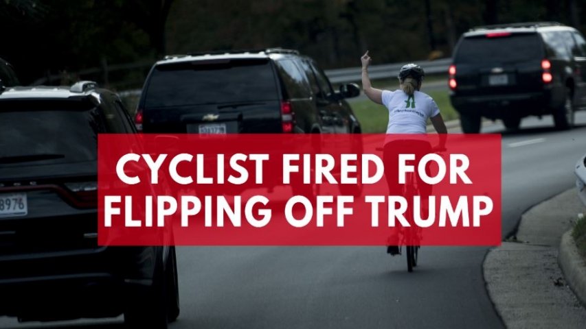 Virginia cyclist fired for flipping off Trumps motorcade