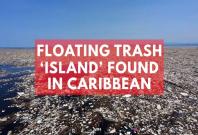 Floating trash island spotted in Caribbean Sea