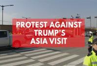 South Koreans and Filipinos protest against Donald Trumps visit