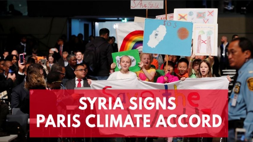 Syria agrees to sign Paris climate accord, further isolating the United States